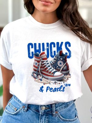 Chucks And Pearls Shirt Kamala Harris 2024 Shirt Chucks And Pearls T Shirt riracha 3