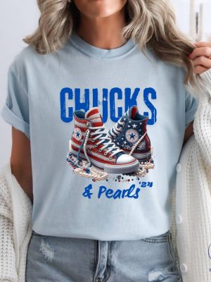 Chucks And Pearls Shirt Kamala Harris 2024 Shirt Chucks And Pearls T Shirt riracha 4