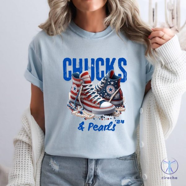 Chucks And Pearls Shirt Kamala Harris 2024 Shirt Chucks And Pearls T Shirt riracha 4