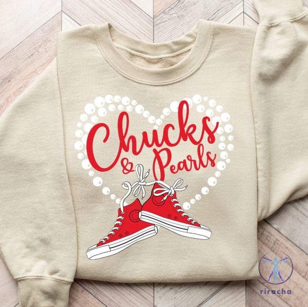 Chucks And Pearls Shirt Madam President 2024 Kamala Harris Shirt Chucks And Pearls T Shirt riracha 1