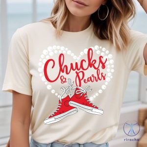 Chucks And Pearls Shirt Madam President 2024 Kamala Harris Shirt Chucks And Pearls T Shirt riracha 5