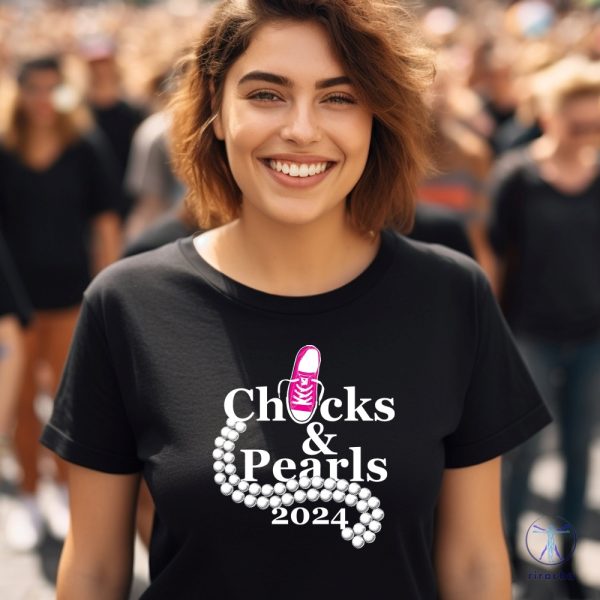 Kamala Harris Chucks And Pearls Shirt Kamala Fashion Tee Chucks And Pearls T Shirt riracha 4