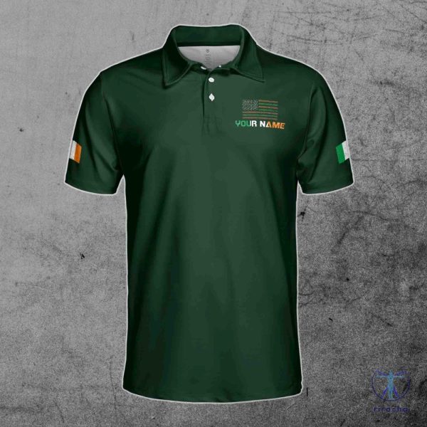 Custom Name Irish American Flag Shamrock St Patricks Day Golf Shirt Irish Olympic Golf Shirt Irish Golf Shirt riracha 1