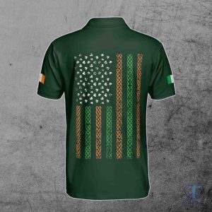 Custom Name Irish American Flag Shamrock St Patricks Day Golf Shirt Irish Olympic Golf Shirt Irish Golf Shirt riracha 3