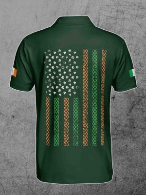 Custom Name Irish American Flag Shamrock St Patricks Day Golf Shirt Irish Olympic Golf Shirt Irish Golf Shirt riracha 3