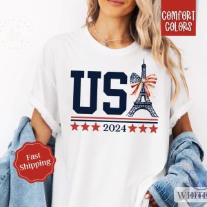 2024 Paris Olympics Shirt Usa Eiffel Tower Tshirt Usa 2024 Tshirt Team Usa Shirt riracha 2