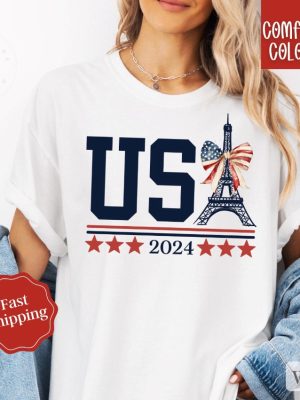 2024 Paris Olympics Shirt Usa Eiffel Tower Tshirt Usa 2024 Tshirt Team Usa Shirt riracha 2