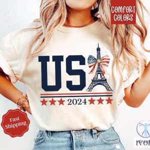 2024 Paris Olympics Shirt Usa Eiffel Tower Tshirt Usa 2024 Tshirt Team Usa Shirt riracha 3