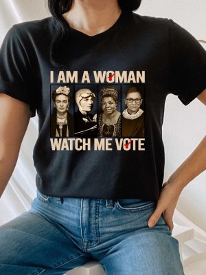 I Am Woman Watch Me Vote Shirt Election 2024 Feminist Shirt Womens Rights Shirt riracha 2