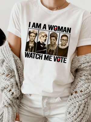 I Am Woman Watch Me Vote Shirt Election 2024 Feminist Shirt Womens Rights Shirt riracha 3