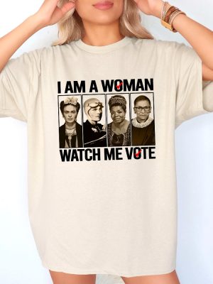 I Am Woman Watch Me Vote Shirt Election 2024 Feminist Shirt Womens Rights Shirt riracha 4