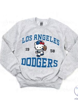 Dodger Kitty Sweatshirt Blue Dodger Kitty Crewneck Hello Kitty Dodgers Shirt Hello Kitty Dodgers T Shirt riracha 2