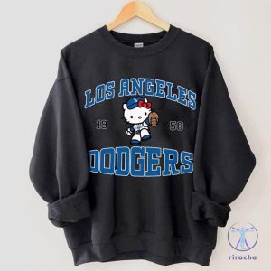 Dodger Kitty Sweatshirt Blue Dodger Kitty Crewneck Hello Kitty Dodgers Shirt Hello Kitty Dodgers T Shirt riracha 4