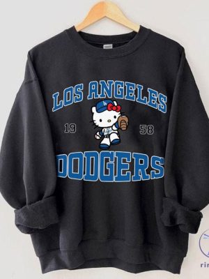 Dodger Kitty Sweatshirt Blue Dodger Kitty Crewneck Hello Kitty Dodgers Shirt Hello Kitty Dodgers T Shirt riracha 4