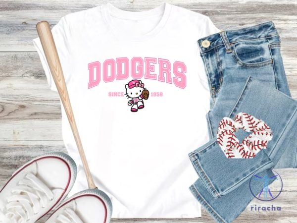 Pink Dodger Kitty T Shirt Hello Kitty Dodgers Shirt Hello Kitty Dodgers Tshirt riracha 1