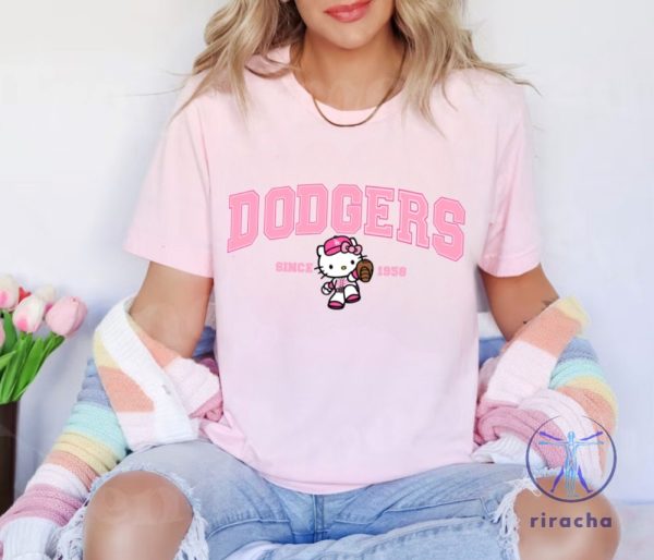 Pink Dodger Kitty T Shirt Hello Kitty Dodgers Shirt Hello Kitty Dodgers Tshirt riracha 3