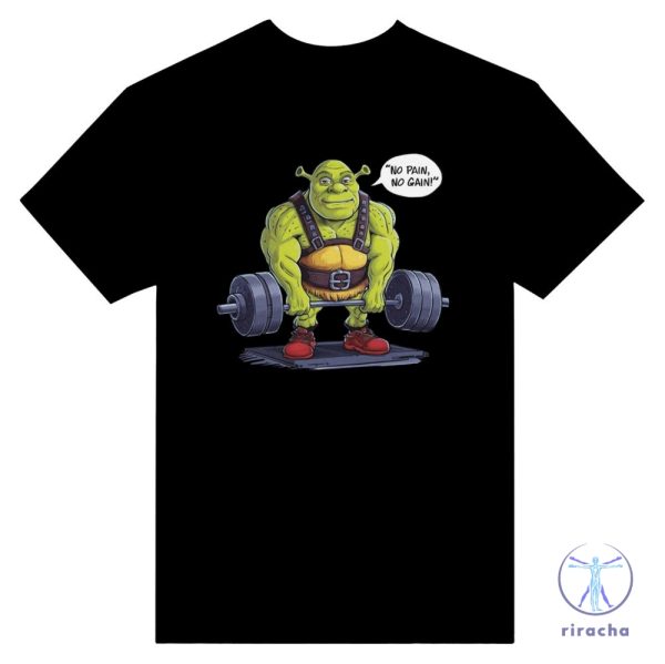 Shrek No Pain No Gain Shirt Workout Shirt Pump Cover Shirt Shrek Script Shirt riracha 2