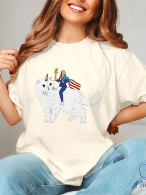 Childless Cat Lady Kamala Harris Shirt Madam President Kamala Harris Shirt Karma Is A Cat Shirt riracha 3