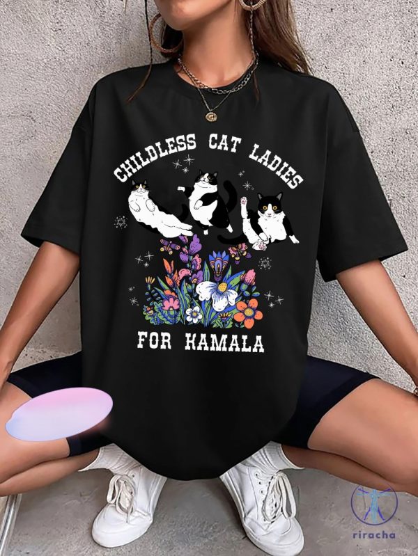 Childless Cat Lady For Kamala Childless Cat Lady For Harris Kamala Karma Is A Cat Shirt riracha 1