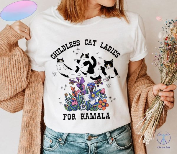 Childless Cat Lady For Kamala Childless Cat Lady For Harris Kamala Karma Is A Cat Shirt riracha 2