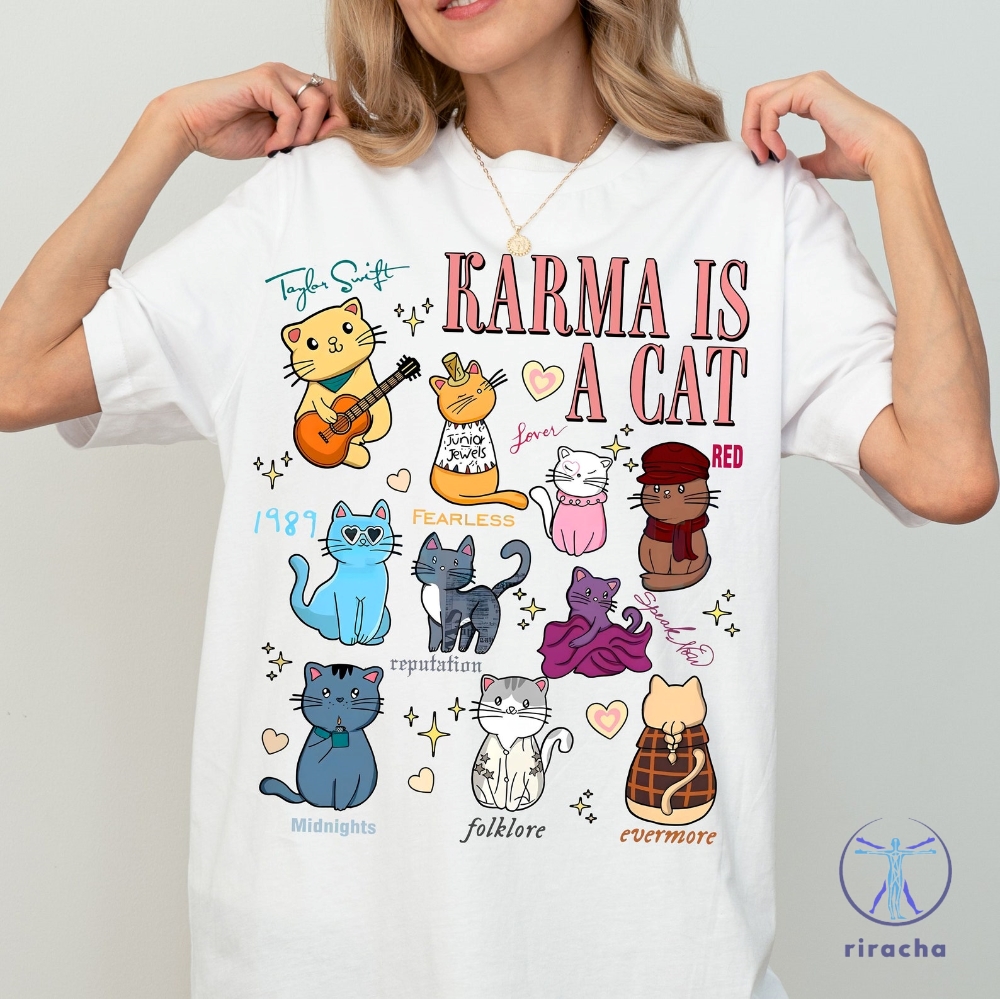 Vintage Karma Is A Cat Shirt Karma Is A Cat T Shirt Taylor Eras Cat Lover Tee Karma Is A Cat Shirt