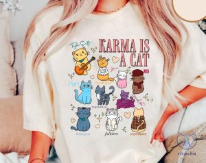 Vintage Karma Is A Cat Shirt Karma Is A Cat T Shirt Taylor Eras Cat Lover Tee Karma Is A Cat Shirt riracha 3