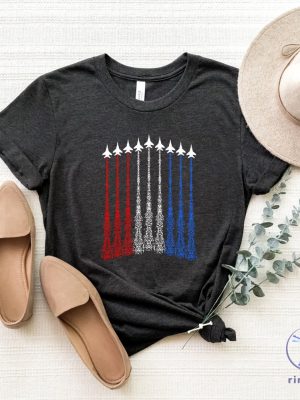 4Th Of July Fighter Jet Airplane Red White Blue Shirt Red White Blue Airforce Flyover Shirt Patriotic Shirt riracha 2