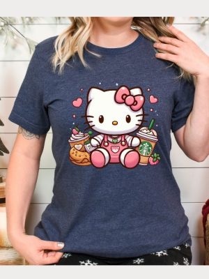 Hello Kitty Coffee Lover Sweatshirt Cat Lover Gift Hoodie Hello Kitty Coffee Shirt riracha 2