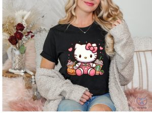 Hello Kitty Coffee Lover Sweatshirt Cat Lover Gift Hoodie Hello Kitty Coffee Shirt riracha 3