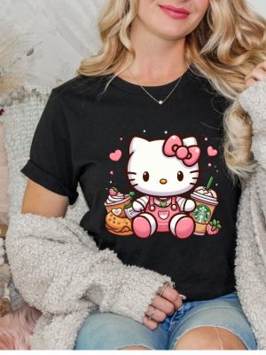 Hello Kitty Coffee Lover Sweatshirt Cat Lover Gift Hoodie Hello Kitty Coffee Shirt riracha 3