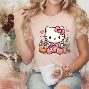 Hello Kitty Coffee Lover Sweatshirt Cat Lover Gift Hoodie Hello Kitty Coffee Shirt riracha 4