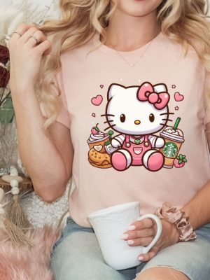 Hello Kitty Coffee Lover Sweatshirt Cat Lover Gift Hoodie Hello Kitty Coffee Shirt riracha 4