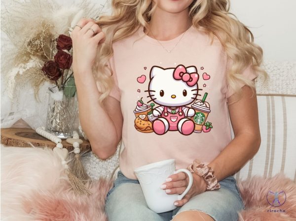 Hello Kitty Coffee Lover Sweatshirt Cat Lover Gift Hoodie Hello Kitty Coffee Shirt riracha 4