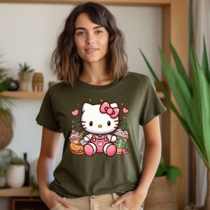 Hello Kitty Coffee Lover Sweatshirt Cat Lover Gift Hoodie Hello Kitty Coffee Shirt riracha 5