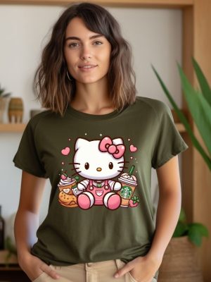 Hello Kitty Coffee Lover Sweatshirt Cat Lover Gift Hoodie Hello Kitty Coffee Shirt riracha 5