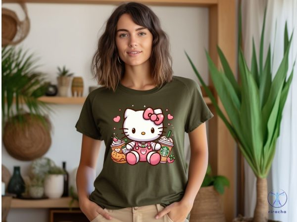 Hello Kitty Coffee Lover Sweatshirt Cat Lover Gift Hoodie Hello Kitty Coffee Shirt riracha 5