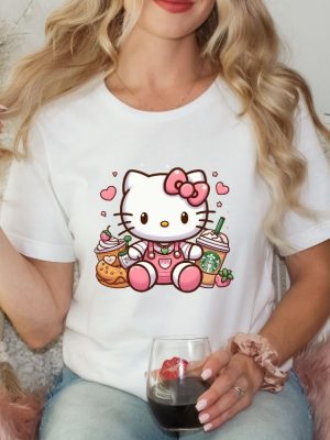 Hello Kitty Coffee Lover Sweatshirt Cat Lover Gift Hoodie Hello Kitty Coffee Shirt riracha 8