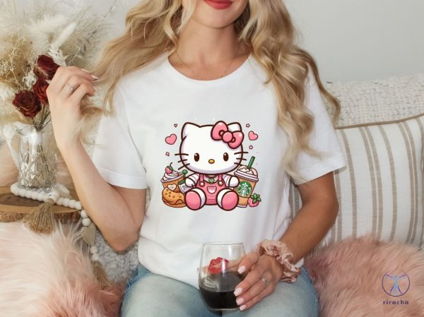 Hello Kitty Coffee Lover Sweatshirt Cat Lover Gift Hoodie Hello Kitty Coffee Shirt riracha 8