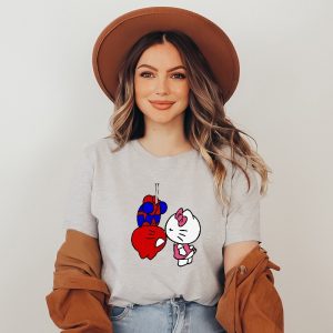 Spiderman And Hello Kitty Shirt Sweatshirt Hoodie Kitty Spiderman Couple Shirt Hello Cat Shirt Kawaii Shirt riracha 3