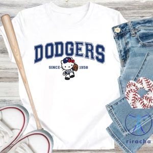 Blue Dodger Kitty T Shirt Hello Kitty Dodgers Shirt riracha 2