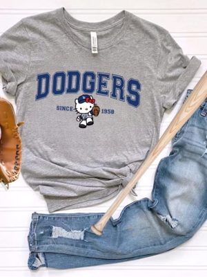 Blue Dodger Kitty T Shirt Hello Kitty Dodgers Shirt riracha 3