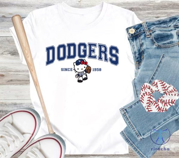 Blue Dodger Kitty T Shirt Hello Kitty Dodgers Shirt riracha 4