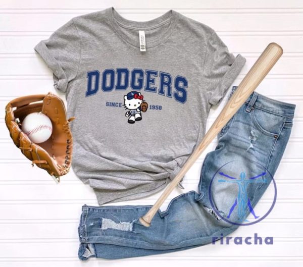 Blue Dodger Kitty T Shirt Hello Kitty Dodgers Shirt riracha 5