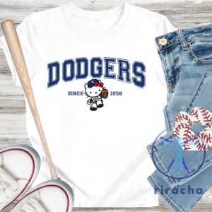 Blue Dodger Kitty T Shirt Hello Kitty Dodgers Shirt riracha 6