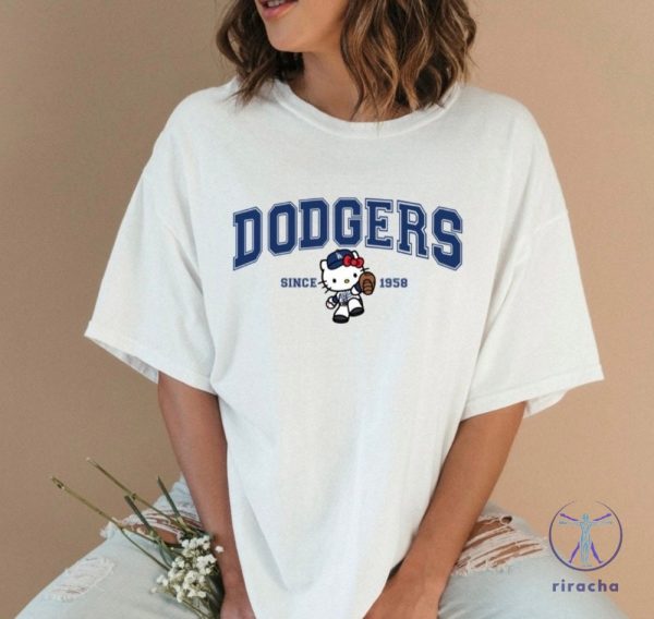 Dodger Hello Kitty Shirt Graphic Tee Moms Tee Hello Kitty Dodgers Shirt riracha 1