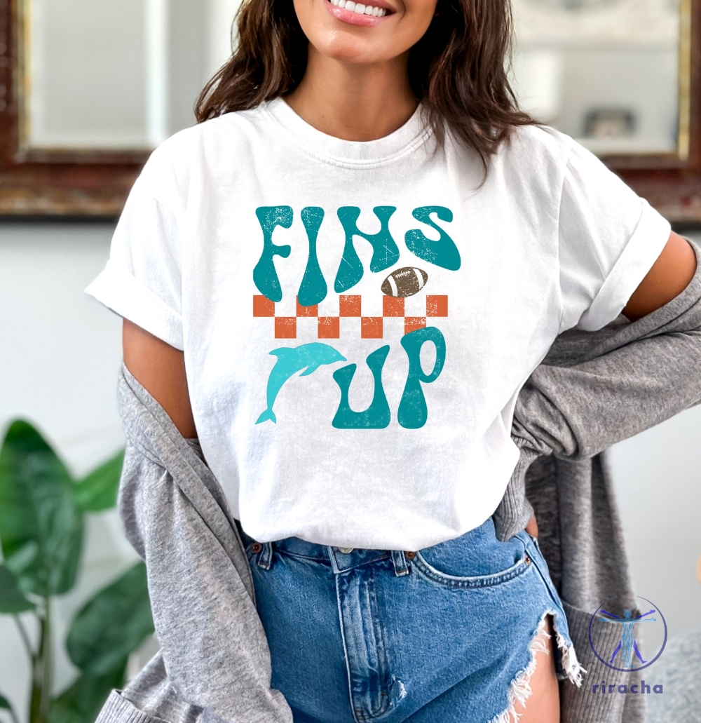 Fins Up Shirt Retro Miami Football Tshirt Game Day Shirt Miami Marlins Shirt