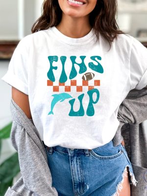 Fins Up Shirt Retro Miami Football Tshirt Game Day Shirt Miami Marlins Shirt riracha 3