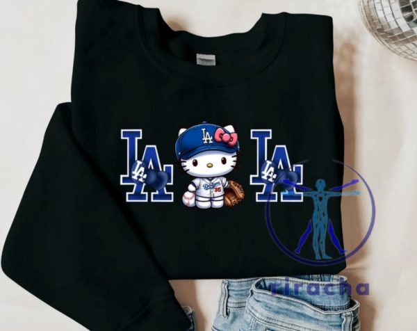 La Dodgers Hello Kitty Crewneck Hello Kitty Dodgers Shirt riracha 3