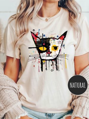 Basquiat Cat Shirt Cat Art Shirt Cat Lover Shirt Gift Funny Cat Shirt Cat Mom Gift Basquiat T Shirt riracha 2