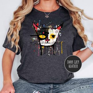 Basquiat Cat Shirt Cat Art Shirt Cat Lover Shirt Gift Funny Cat Shirt Cat Mom Gift Basquiat T Shirt riracha 3